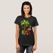 Nk Flamingo Christmas Palm Tree Trocal Xmas T-shirt (Voorkant volledig)