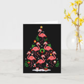 Nk Flamingo Christmas Tree Lights Santa Hat Xmas P Kaart (Gele Bloem)