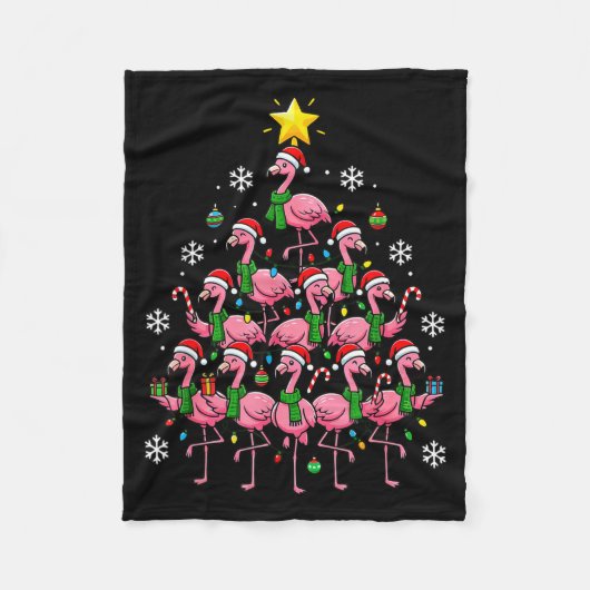 Nk Flamingo Christmas Tree Santa Flamingo Holiday  Fleece Deken (Voorkant)