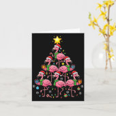 Nk Flamingo Christmas Tree Santa Flamingo Holiday  Kaart (Gele Bloem)