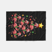 Nk Flamingo Christmas Tree With Santa Hats &amp; H Fleece Deken (Voorkant (Horizontaal))