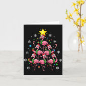 Nk Flamingo Christmas Tree With Santa Hats &amp; H Kaart (Gele Bloem)