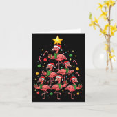 Nk Flamingo Christmas Tree With Santa Hats &amp; H Kaart (Gele Bloem)