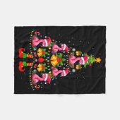 Nk Flamingo Kerstboom Kerstman Hoed Kerstmis Fleece Deken (Voorkant (Horizontaal))
