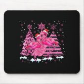 Nk Flamingo Santa Hat Leopard Christmas Tree Xmas  Muismat (Voorkant)