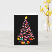 Nk Flamingo Santa Merry Christmas Tree Lights Wome Kaart (Gele Bloem)