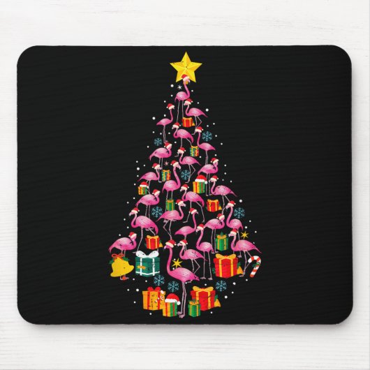 Nk Flamingo Santa Merry Christmas Tree Lights Wome Muismat (Voorkant)