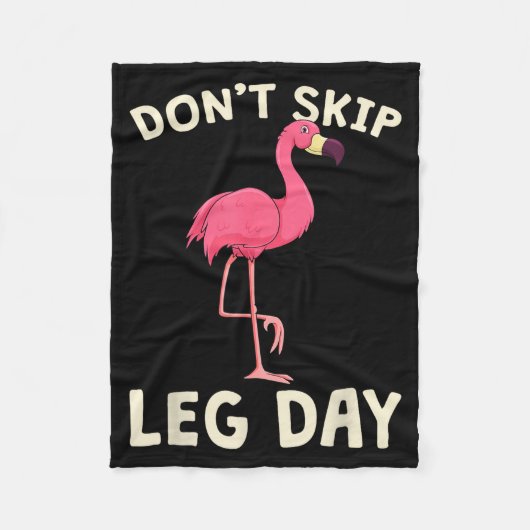 Nk Flamingo Workou Don't Skip Leg Day Gym Fitness  Fleece Deken (Voorkant)