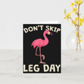 Nk Flamingo Workou Don't Skip Leg Day Gym Fitness Kaart (Gele Bloem)