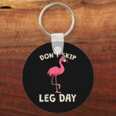 Nk Flamingo Workou Don't Skip Leg Day Gym Fitness  Sleutelhanger (Voorkant)