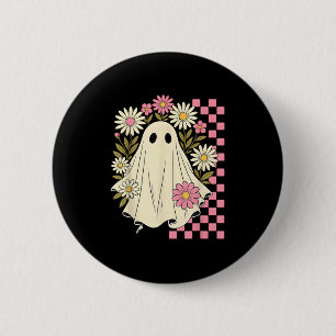  NK Flowers Ghost Groovy Halloween Soky Gir Ronde Button 5,7 Cm