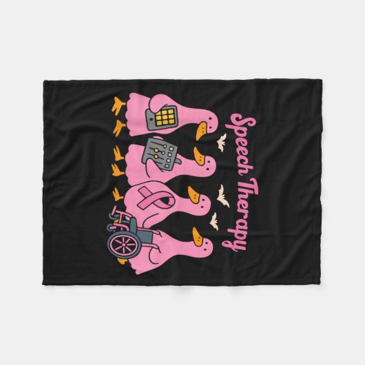 Nk Goose Ribbon Speech Language Pathologist Therap Fleece Deken (Voorkant (Horizontaal))