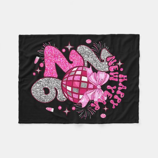 Nk Happy New Year 2026 Bow Disco  Fleece Deken (Voorkant (Horizontaal))