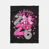 Nk Happy New Year 2026 Bow Disco  Fleece Deken (Voorkant)