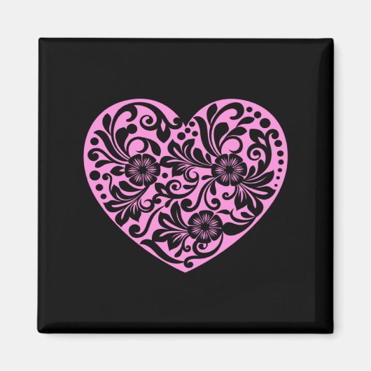 Nk Heart With Flowers Cut Out Cute Valentine Fav  Magneet (Voorkant)