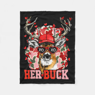 Nk Her Buck Camo Hertengehucht Camouflage Matching Fleece Deken