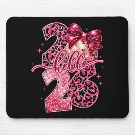 Nk Leopard Hello 2026 Happy New Year Party Nye  Muismat (Voorkant)