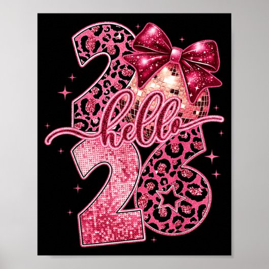 Nk Leopard Hello 2026 Happy New Year Party Nye Poster (Voorkant)