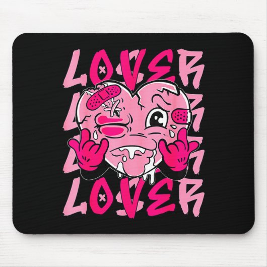 Nk Loser Lover Nk Drip Heart Matching Tee For Men Muismat (Voorkant)