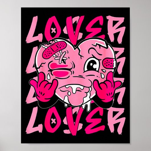 Nk Loser Lover Nk Drip Heart Matching Tee For Men Poster (Voorkant)