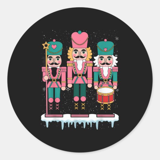 Nk Nutcracker Squad Xmas Nk Christmas Pajamas Wome Ronde Sticker (Voorkant)