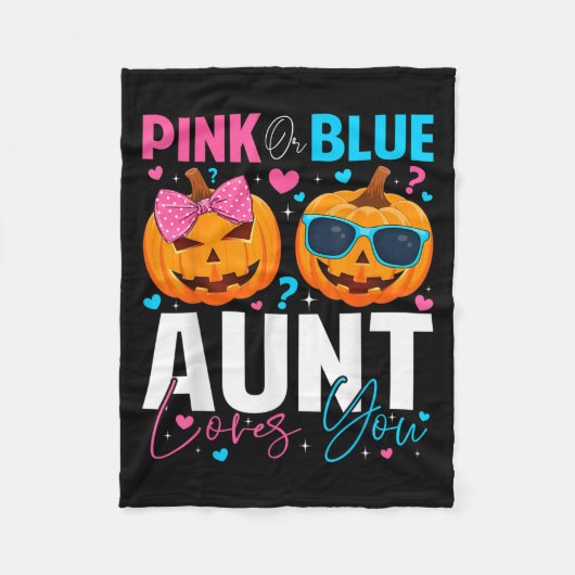 Nk Or Blue Aunt Loves You Pumpkin Halloween Gender Fleece Deken (Voorkant)