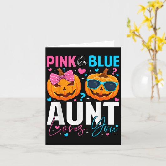Nk Or Blue Aunt Loves You Pumpkin Halloween Gender Kaart (Gele Bloem)