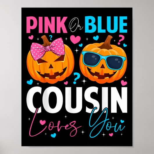 Nk Or Blue Cousin Loves You Pumpkin Halloween Gend Poster (Voorkant)
