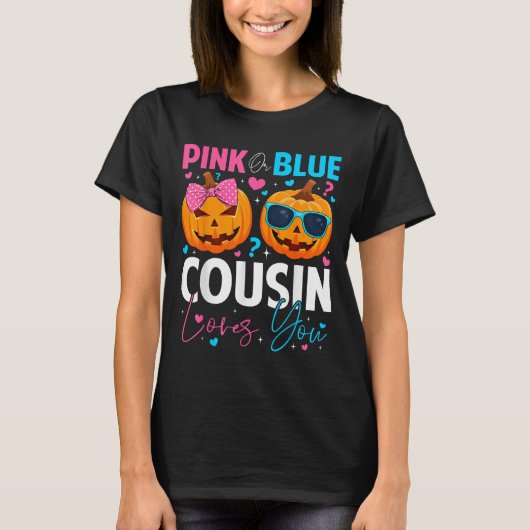 Nk Or Blue Cousin Loves You Pumpkin Halloween Gend T-shirt (Voorkant)