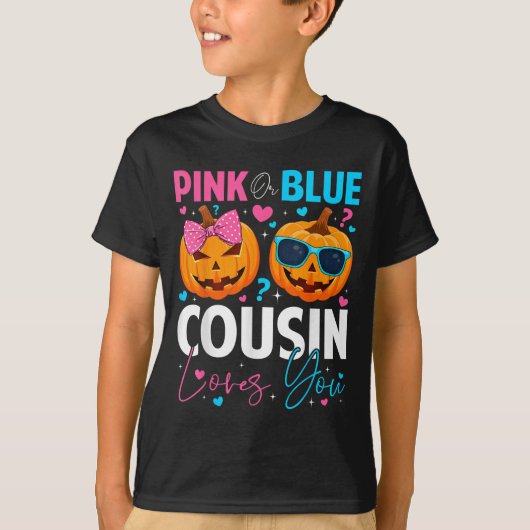 Nk Or Blue Cousin Loves You Pumpkin Halloween Gend T-shirt (Voorkant)