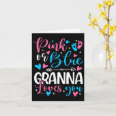 Nk Or Blue Gr Loves You Gender Reveal Baby Grandma Kaart (Gele Bloem)
