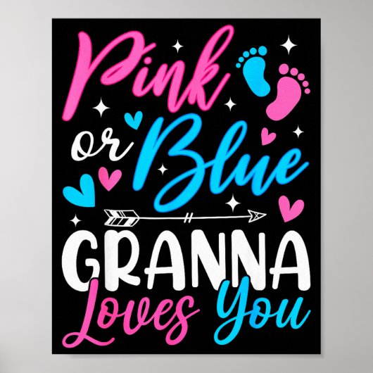 Nk Or Blue Gr Loves You Gender Reveal Baby  Poster (Voorkant)