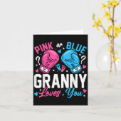 Nk Or Blue Granny Loves You Boxing Gender Reveal  Kaart (Gele Bloem)