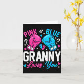 Nk Or Blue Granny Loves You Boxing Gender Reveal Kaart (Gele Bloem)