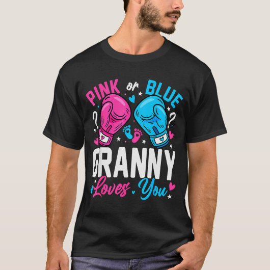 Nk Or Blue Granny Loves You Boxing Gender Reveal  T-shirt (Voorkant)