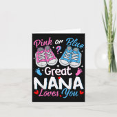 Nk Or Blue Great Nana Loves You Gender Reveal  Kaart (Voorkant)