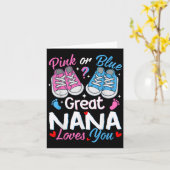 Nk Or Blue Great Nana Loves You Gender Reveal  Kaart (Gele Bloem)