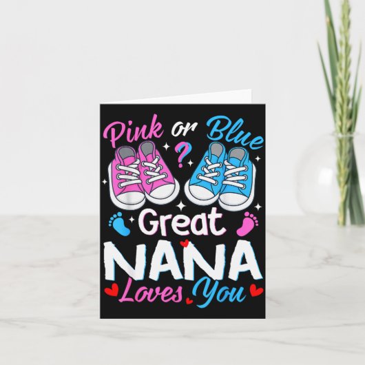 Nk Or Blue Great Nana Loves You Gender Reveal  Kaart (Voorkant)