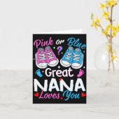 Nk Or Blue Great Nana Loves You Gender Reveal  Kaart (Gele Bloem)