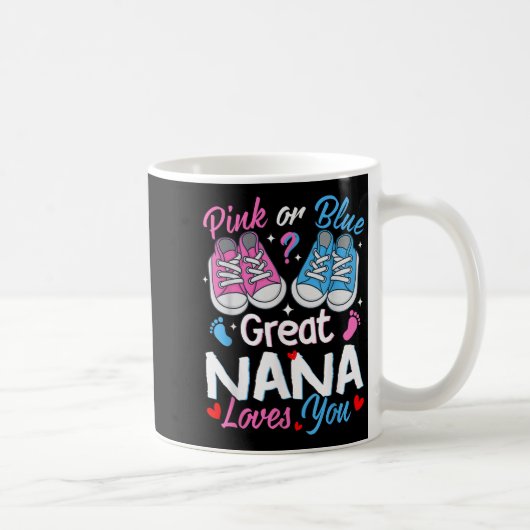 Nk Or Blue Great Nana Loves You Gender Reveal  Koffiemok (Rechts)