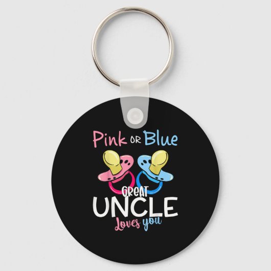 Nk Or Blue Great Uncle Loves You Gender Reveal Chr Sleutelhanger (Voorkant)