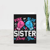 Nk Or Blue Sister Loves You Boxing Gender Reveal  Kaart (Voorkant)