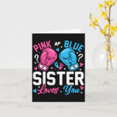 Nk Or Blue Sister Loves You Boxing Gender Reveal  Kaart (Gele Bloem)