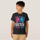 Nk Or Blue Sister Loves You Boxing Gender Reveal T-shirt (Voorkant volledig)
