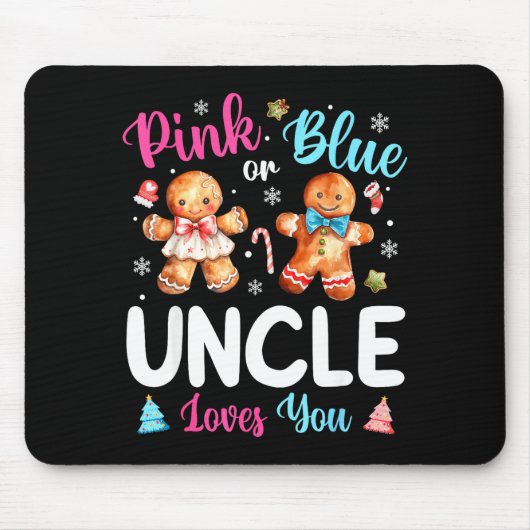 Nk Or Blue Uncle Loves You Gender Reveal Christmas Muismat (Voorkant)