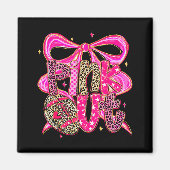 Nk Out Breast Cancer Football Coquette Bow Mom Gir Magneet (Voorkant)