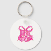 Nk Out Football Bow Preppy Breast Cancer Awareness Sleutelhanger (Voorkant)