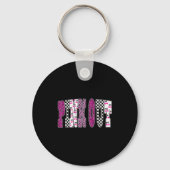 Nk Out Leopard Checkered Breast Cancer Football Ga Sleutelhanger (Voorkant)