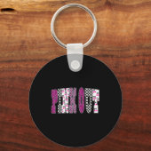 Nk Out Leopard Checkered Breast Cancer Football Ga Sleutelhanger (Voorkant)