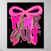 Nk Out Leopard Football Bow Breast Cancer Awarenes Poster (Voorkant)